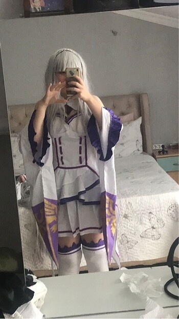 Diğer Re zero emilia cosplay kostüm