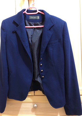 Chima Düğmeli Lacivert Kadın Blazer Ceket