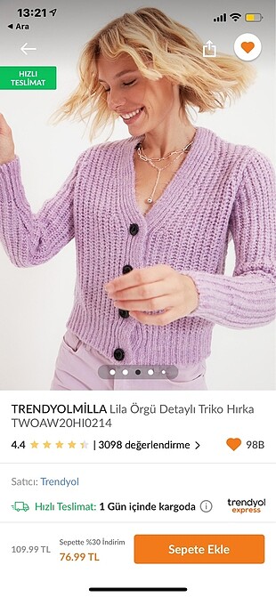 Trendyolmilla Hırka Lila