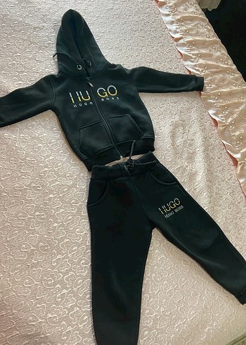 Erkek Siyah Fermuarlı Kapüşonlu Eşofman Takımı - Görsel 2