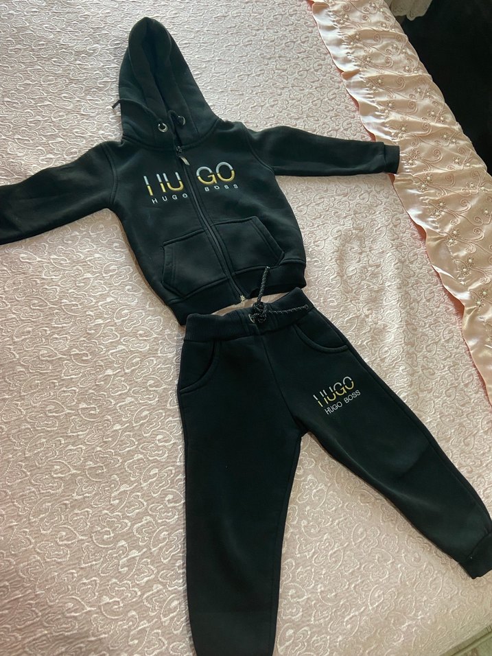 Erkek Siyah Fermuarlı Kapüşonlu Eşofman Takımı - Görsel 2