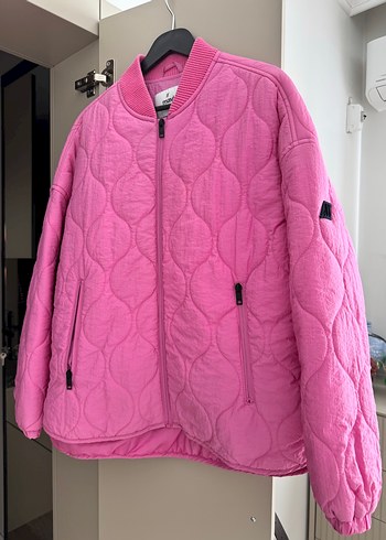 Pembe Fermuarlı Kadın Günlük Ceket