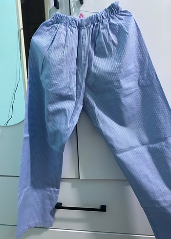m Beden mavi Renk Mavi Erkek Düğmeli Normal Boy Pijama Takımı