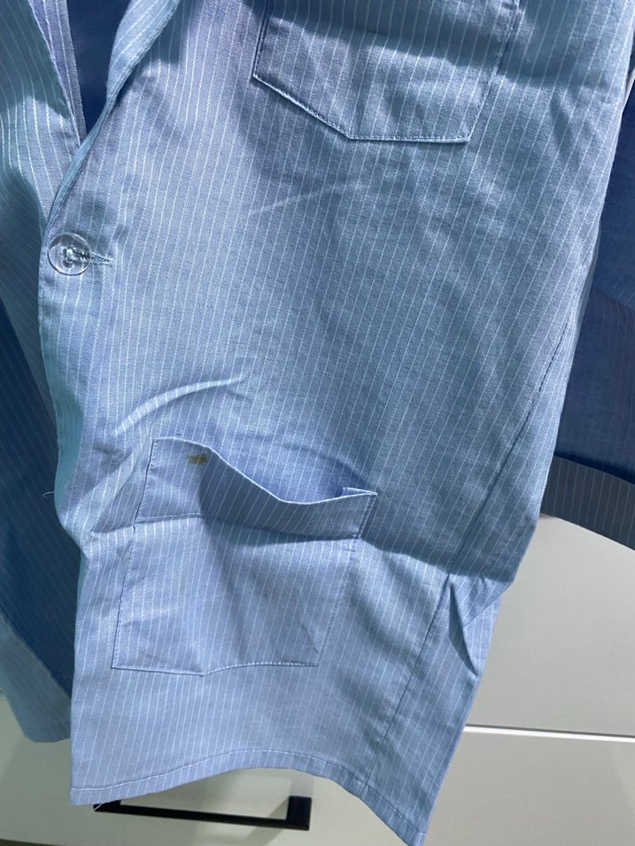 Mavi Erkek Düğmeli Normal Boy Pijama Takımı - Görsel 3