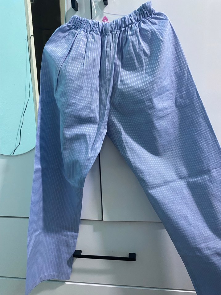 Mavi Erkek Düğmeli Normal Boy Pijama Takımı - Görsel 5