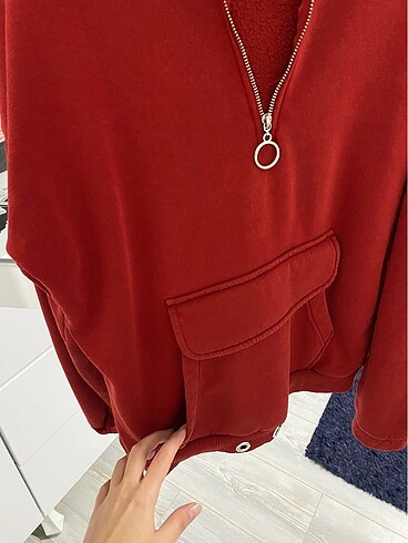 s Beden kırmızı Renk Kapüşonlu Sweatshirt