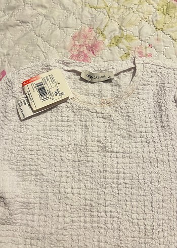 Kız Çocuk Beyaz Triko Keten Uzun Kollu Bluz - Görsel 3