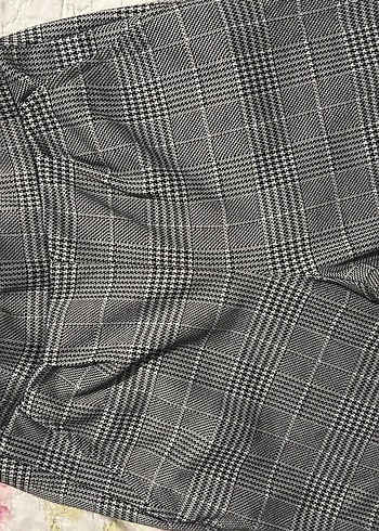 Gri Piliseli Midi Kumaş Pantolon - Görsel 2