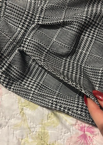 Gri Piliseli Midi Kumaş Pantolon - Görsel 3