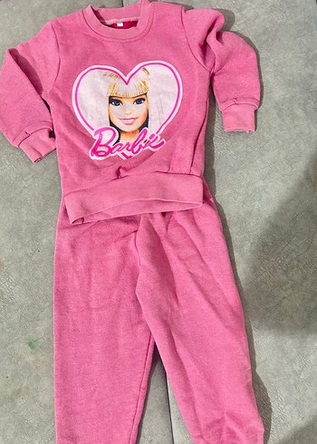 Barbie Baskılı Pembe Kız Eşofman Takımı - Görsel 2