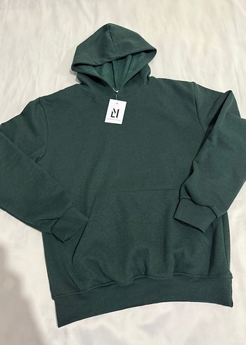 Unisex Koyu Yeşil Kapüşonlu Sweatshirt
