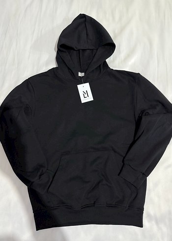 Siyah Kapüşonlu Unisex Sweatshirt