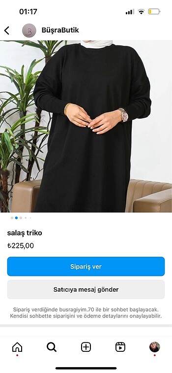 Siyah salaş triko