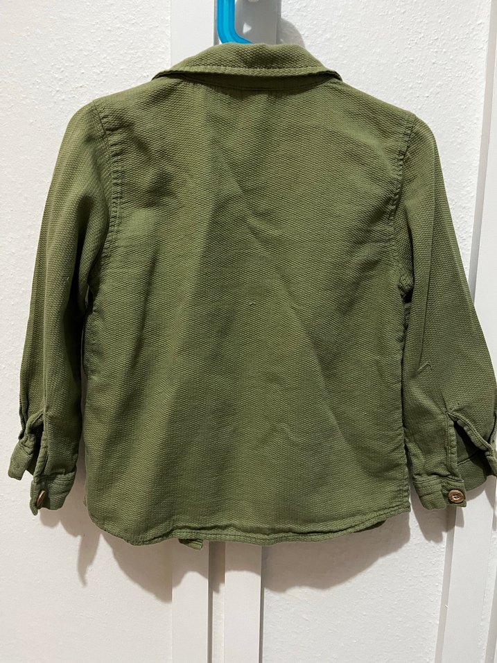 Erkek Çocuk Haki Uzun Kollu Keten Gömlek - Görsel 3