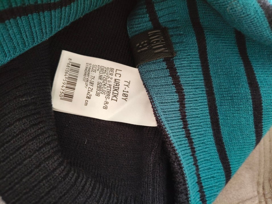 Sarı ve Çizgili Erkek Bere 2 adet - Görsel 2