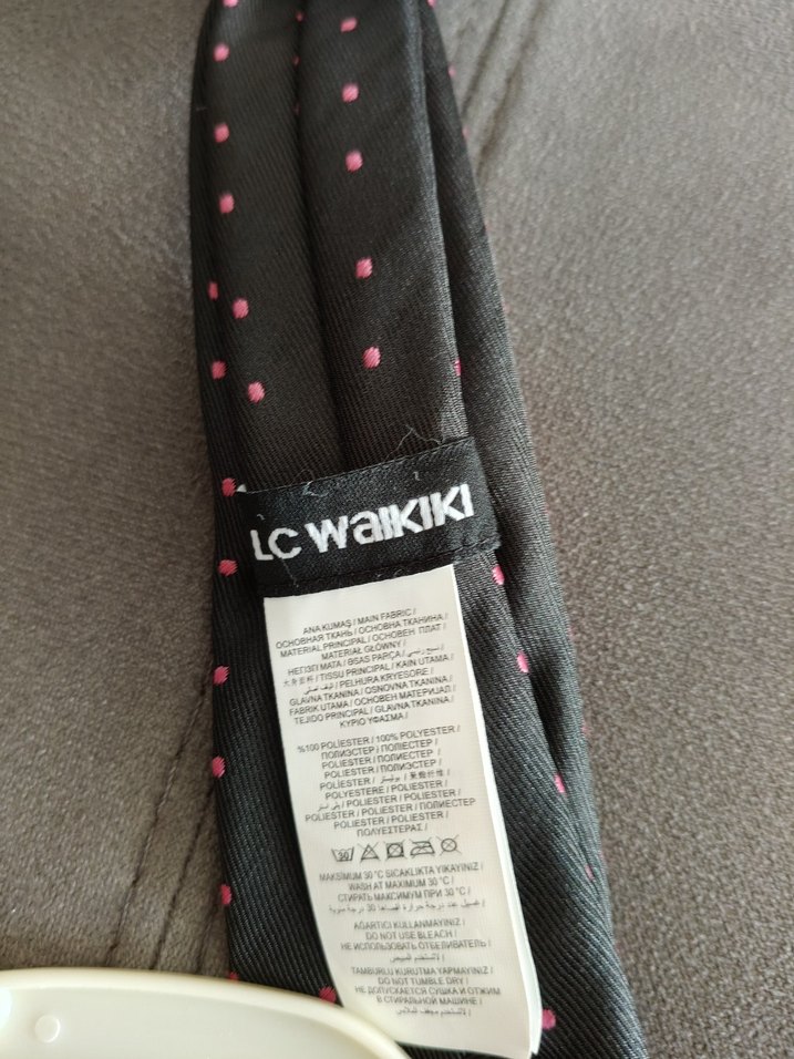 Erkek Siyah Kravat, Pembe Noktalı - Görsel 3