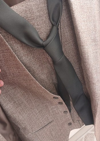 Düğmeli Kahverengi Erkek Takım Elbise - Görsel 4