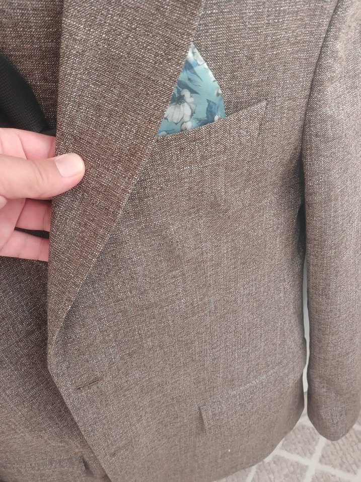 Düğmeli Kahverengi Erkek Takım Elbise - Görsel 3