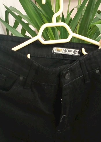 kadın Siyah Düğmeli bol Kesim Pantolon - Görsel 6