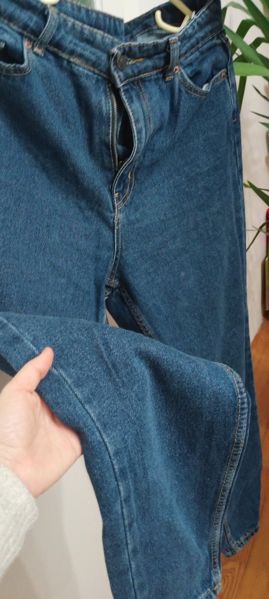 mavi%100 Pamuk kadın Kot pantolon - Görsel 2