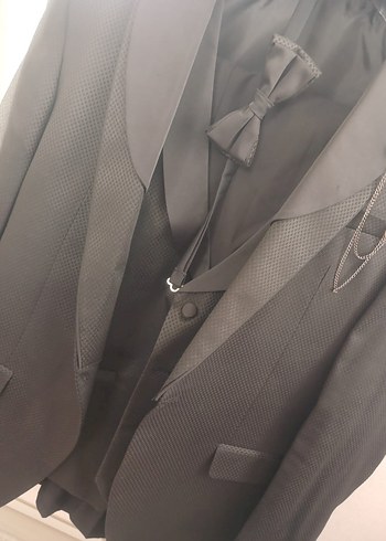 Modern Klasik Siyah Damatlık Takım - Görsel 2