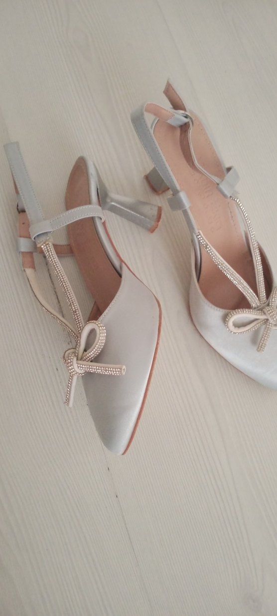 Gri Stiletto Topuklu Kadın Abiye Ayakkabı - Görsel 2