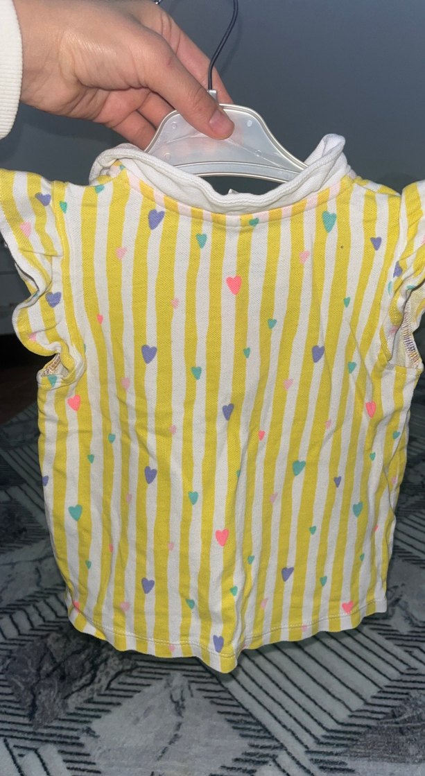 Sarı Desenli Kız Çocuk Kısa Kollu Gömlek - Görsel 2