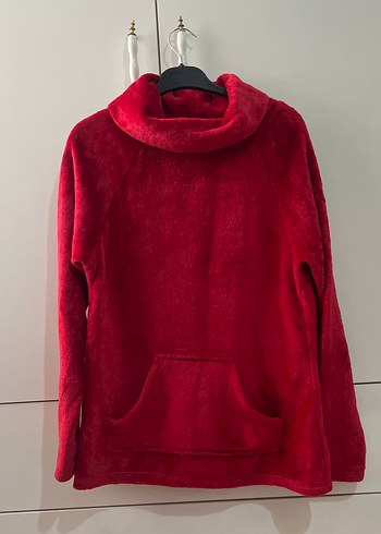 Kırmızı Kadın Yumuşak Yaka Sweatshirt - Görsel 2