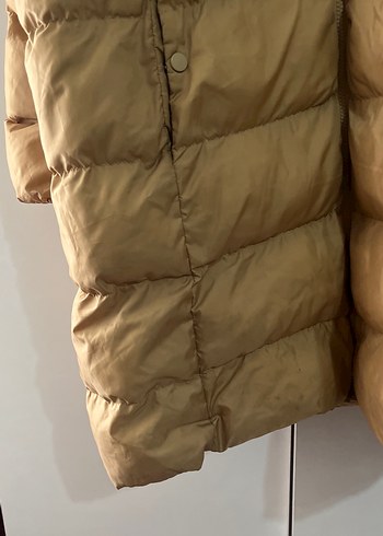 Bej Düğmeli Midi Kadın Kışlık Mont - Görsel 3