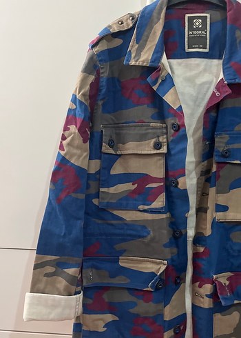 Kadın Çok Renkli Kamuflaj Düğmeli Ceket - Görsel 2