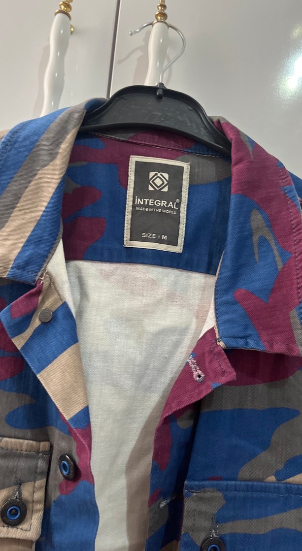 Kadın Çok Renkli Kamuflaj Düğmeli Ceket - Görsel 4