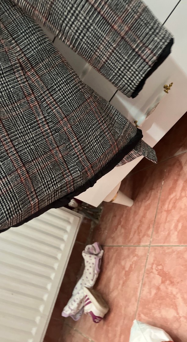 Gri Ekose Desenli Kadın Blazer Ceket - Görsel 3