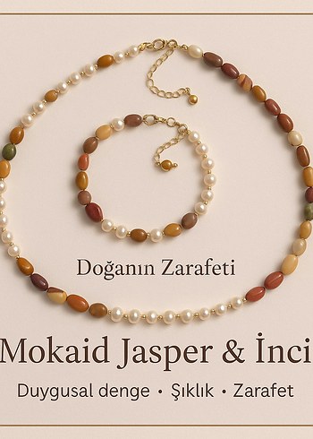 Mokaid Jasper & İnci Bohem Takı Seti