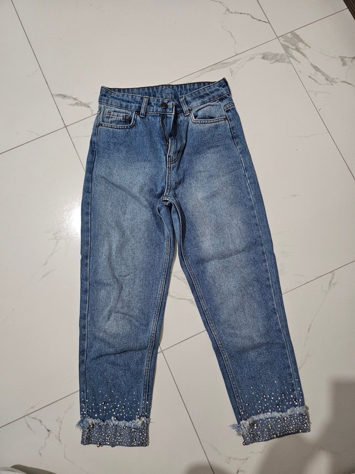 taşlı kadın Kot Pantolon - Görsel 4