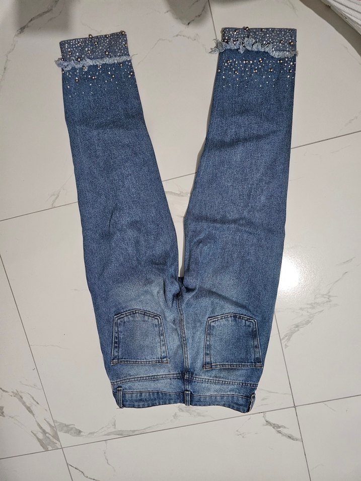 taşlı kadın Kot Pantolon - Görsel 2