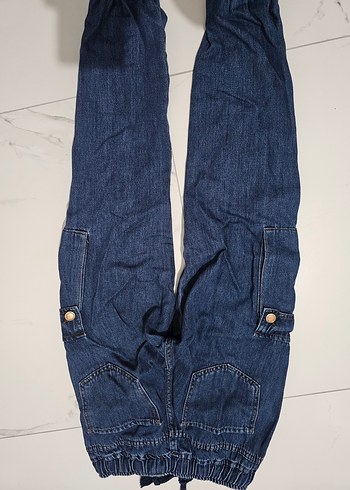 Kadın Lacivert Salaş Midi Kot Pantolon - Görsel 3