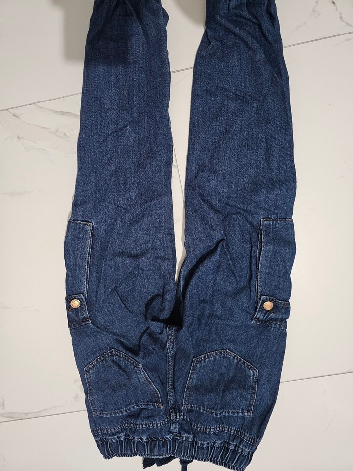 Kadın Lacivert Salaş Midi Kot Pantolon - Görsel 3