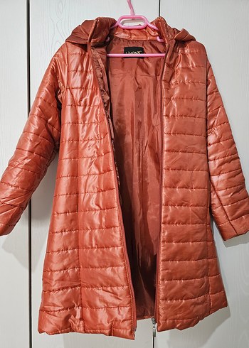 kadın uzun şişme mont - Görsel 2