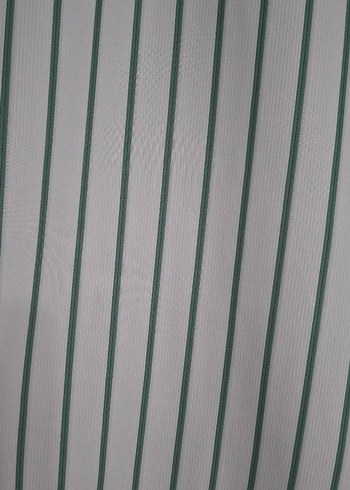 l Beden yeşil Renk Yeşil Çizgili Fermuarlı Erkek Polo Tişört