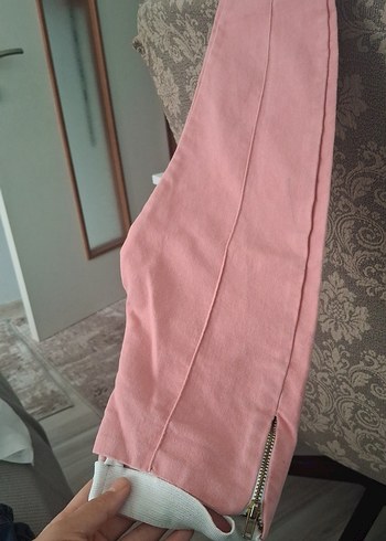 Pembe keten çocuk Pantolon