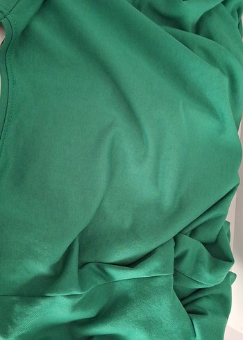 m Beden Yeşil Pul Detaylı Uzun Kollu Kadın Sweatshirt
