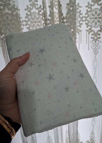 Gri Yıldız Desenli puset örtüsü - Görsel 6