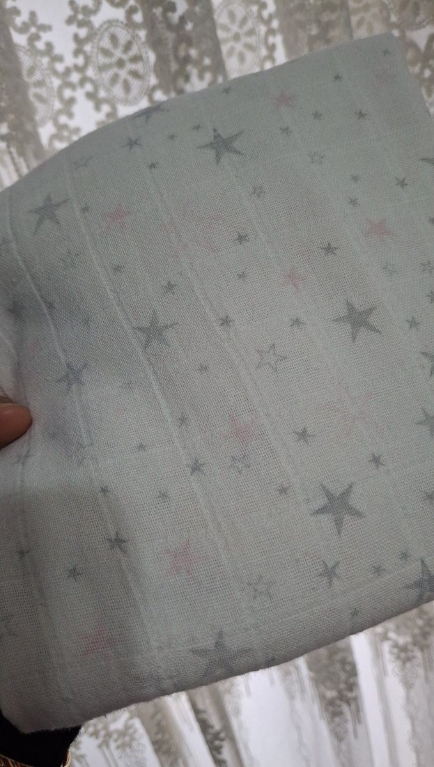 Gri Yıldız Desenli puset örtüsü - Görsel 2