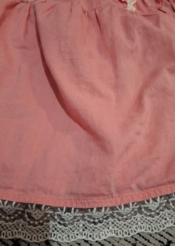 Kız Çocuk Dantelli Pembe gömlek - Görsel 2