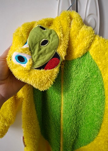 Renkli Fermuarlı Erkek Bebek Peluş Tulumu - Görsel 5