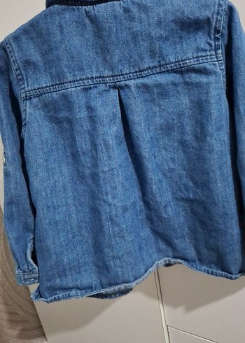 Kız Çocuk Kot Gömlek Düğmeli Uzun Kollu - Görsel 4