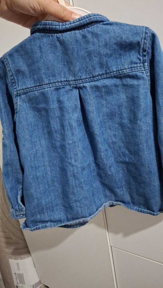 Kız Çocuk Kot Gömlek Düğmeli Uzun Kollu - Görsel 4