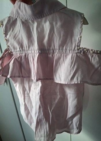 Kız Çocuk Pembe Kolsuz Yakalı gömlek - Görsel 4