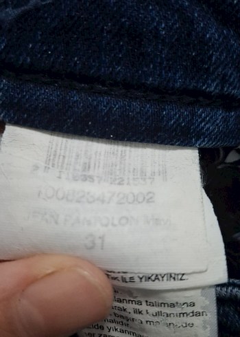 kadın Mavi Bol Kesim Denim Pantolon - Görsel 6