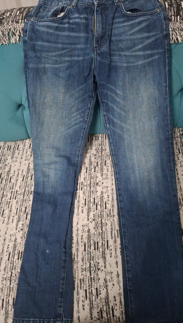 kadın Mavi Bol Kesim Denim Pantolon - Görsel 3